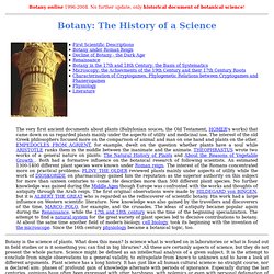 Botany online: The History of a Science