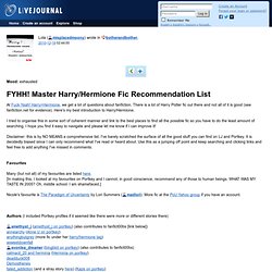 Master Harmony Fic Rec List