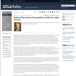 Bottom line shows humanities really do make money / UCLA Today
