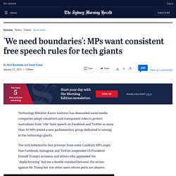 'We need boundaries': MPs want consistent free speech rules for tech giants