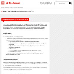 Bourses Mobilité Île-de-France – BTS