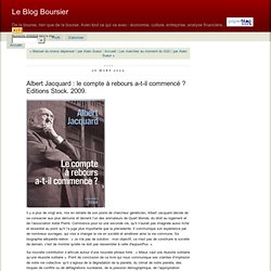 Le Blog Boursier: Albert Jacquard : le compte à rebours a-t-il c