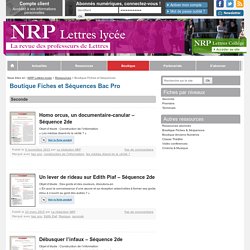 Boutique Fiches et Séquences - NRP Lycée