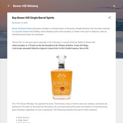 Notes about the Bower Hill Barrel Reserve