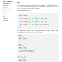 Box · Intro to CSS 3D transforms