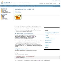 Boxing Conversion in J2SE 5.0