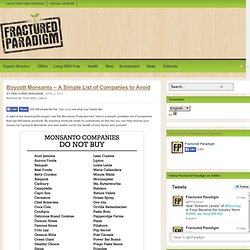 Boycott Monsanto – A Simple List of Companies to Avoid