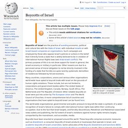 Boycotts of Israel (wikipedia)