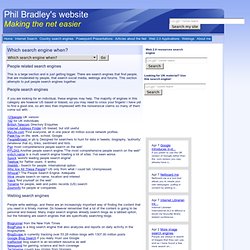 Phil Bradley: People search engines, people related search,