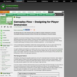 Hazel Bradshaw's Blog - Gameplay Flow  Designing for Player Immersion