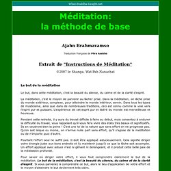Méditation: la méthode de base
