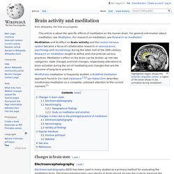 Brain activity and meditation