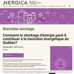 Braindate stockage - Nergica