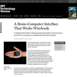 BrainGate Develops a Wireless Brain-Computer Interface