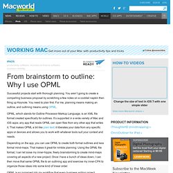 From brainstorm to outline: Why I use OPML