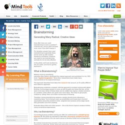 Brainstorming - Brainstorming Techniques from MindTools.com