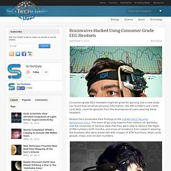Brainwaves Hacked Using Consumer Grade EEG Headsets