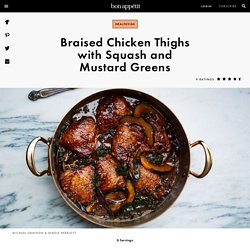 Braised Chicken Thighs with Squash and Mustard Greens Recipe