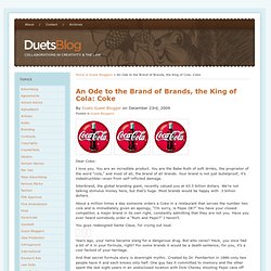 An Ode to the Brand of Brands, the King of Cola: Coke : Duets Bl