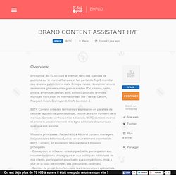BRAND CONTENT ASSISTANT H/F