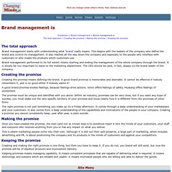 Brand management is
