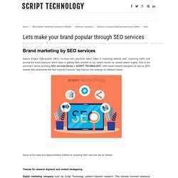 Lets make your brand popular through SEO services