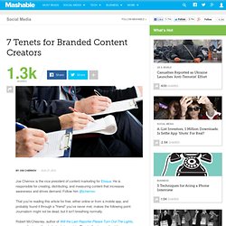 7 Tenets for Branded Content Creators