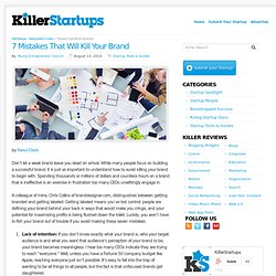 7 Branding Mistakes To AvoidKillerStartups