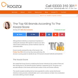 The Top 100 Brands According To The Koozai Score