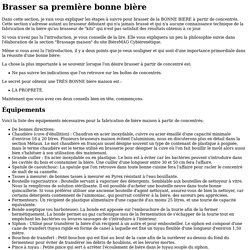 Brasser sa première bonne bière