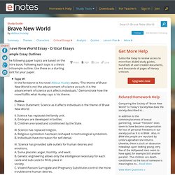 Brave New World Sample Essay Outlines