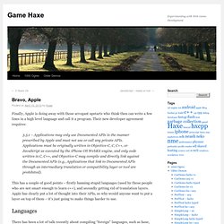 Game Haxe » Blog Archive » Bravo, Apple