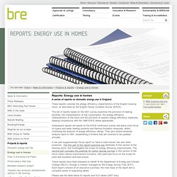 Reports: Energy use in homes