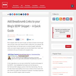 Add Breadcrumb Links to your Blog's SERP Snippet - A Quick Guide - Wow Internet Blog