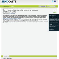 Zend_Navigation – creating a menu, a sitemap and breadcrumbs