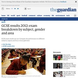 GCSE results 2012: exam breakdown by subject, gender and area