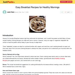 Easy Breakfast Recipes for Healthy Mornings