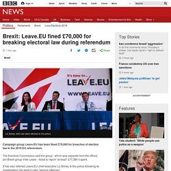 Brexit: Leave.EU fined £70,000 for breaking electoral law during referendum