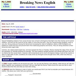 Breaking News English ESL Lesson Plan on Bush Fires