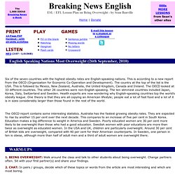 Breaking News English ESL Lesson Plan on Being Overweight