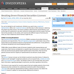 Breaking Down Financial Securities Licenses