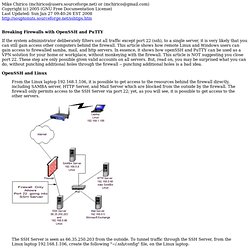 Breaking Firewalls with OpenSSH and PuTTY