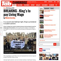 BREAKING – King’s to pay Living Wage