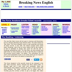 Breaking News English ESL Lesson Plan on Star Wars