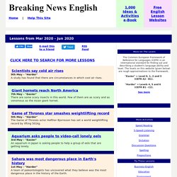 Breaking News English - March 2020 - June 2020