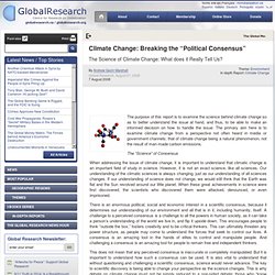 Climate Change: Breaking the "Political Consensus"