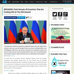 BREAKING: Putin Reveals 4O Countries That Are Funding ISIS At The G20 Summit