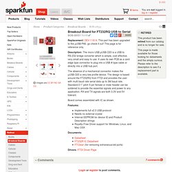 SFE pour FT232RQ USB vers série - Electronique SparkFun