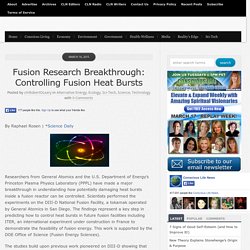 Fusion Research Breakthrough: Controlling Fusion Heat