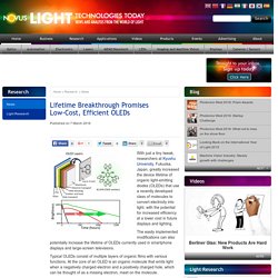 Lifetime Breakthrough Promises Low-Cost, Efficient OLEDs - Novus Light Today